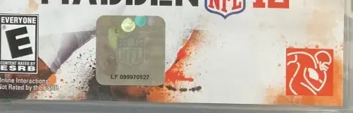 Madden NFL 12, the ESRB box on its front