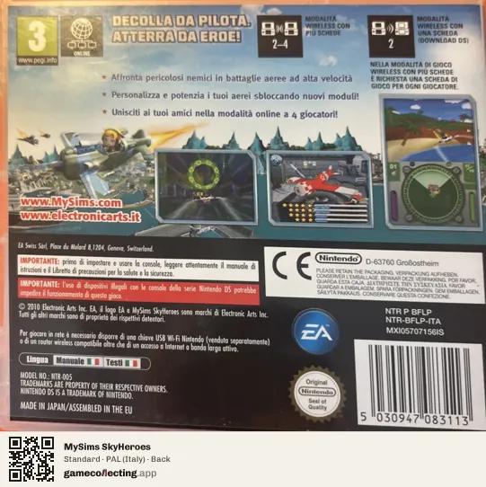 MySims SkyHeroes Nintendo DS, Italy box back