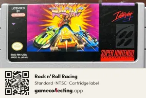 Rock n' Roll Racing Super Nintendo Entertainment System, NTSC cartridge label