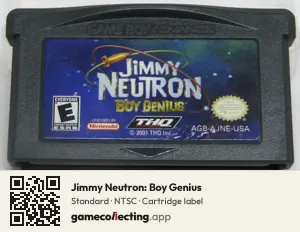 Jimmy Neutron: Boy Genius Game Boy Advance, NTSC cartridge label