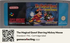 The Magical Quest Starring Mickey Mouse Super Nintendo Entertainment System, PAL cartridge label