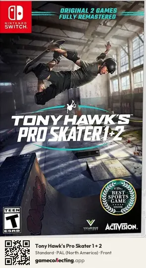 Tony Hawk's Pro Skater 1 + 2 Nintendo Switch, North America box front