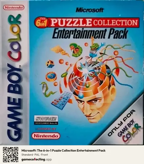 Microsoft: The 6-in-1 Puzzle Collection Entertainment Pack Game Boy Color, PAL box front