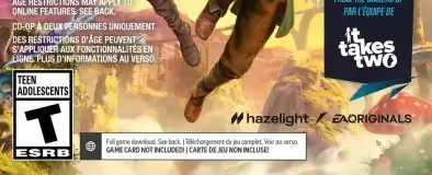 Split Fiction, the ESRB box on its front