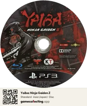 Yaiba: Ninja Gaiden Z PlayStation 3, Asia disc