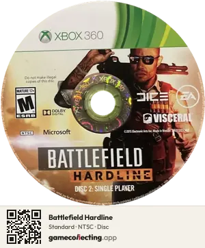 Battlefield Hardline Xbox 360, NTSC disc