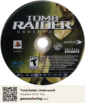 Tomb Raider: Underworld PlayStation 3, NTSC disc