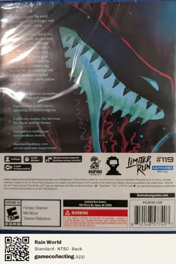 Rain World PlayStation 5, NTSC box back
