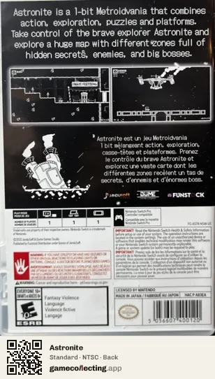 Astronite Nintendo Switch, NTSC box back