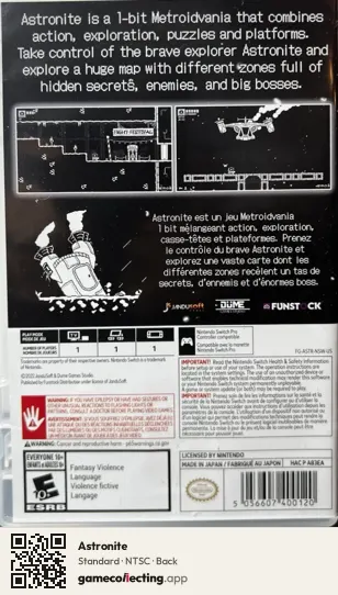 Astronite Nintendo Switch, NTSC box back