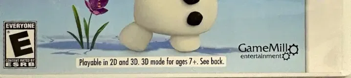 Frozen: Olaf's Quest, the ESRB box on its front