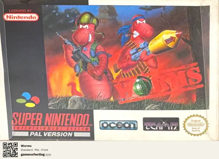 Worms Super Nintendo Entertainment System, PAL box front