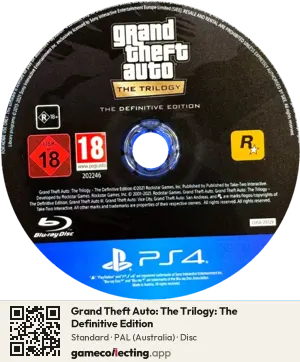 Grand Theft Auto: The Trilogy: The Definitive Edition PlayStation 4, PAL disc