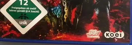 Warriors Orochi 2, the USK square on its front
