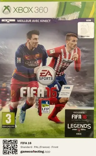 FIFA 16 Xbox 360, France box front