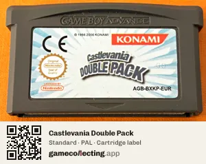 Castlevania Double Pack Game Boy Advance, PAL cartridge label