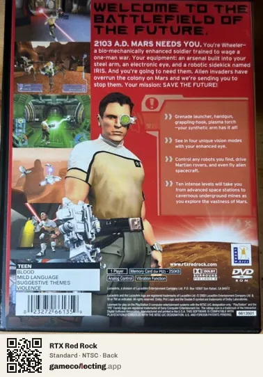 RTX Red Rock PlayStation 2, NTSC box back