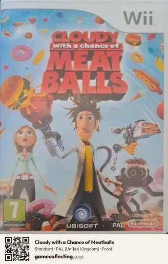 Cloudy with a Chance of Meatballs Nintendo Wii, United Kingdom box front