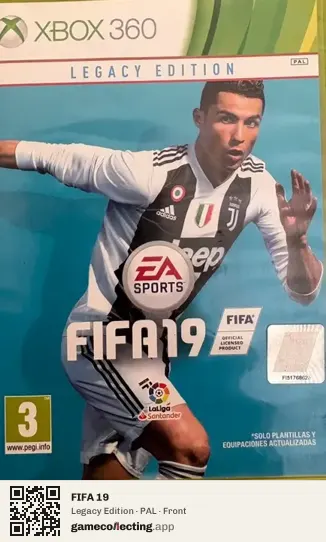 FIFA 19 Xbox 360, PAL box front