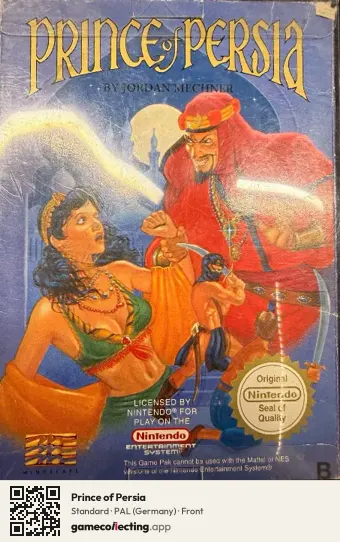 Prince of Persia Nintendo Entertainment System, Germany box front