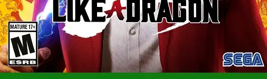 Yakuza: Like a Dragon, the ESRB box on its front