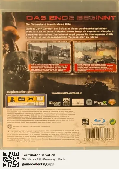 Terminator Salvation PlayStation 3, Germany box back