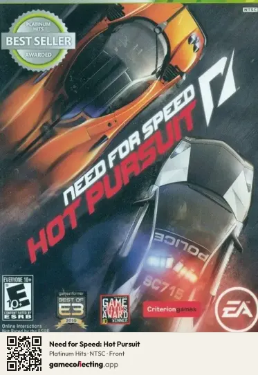 Need for Speed: Hot Pursuit Xbox 360, NTSC box front