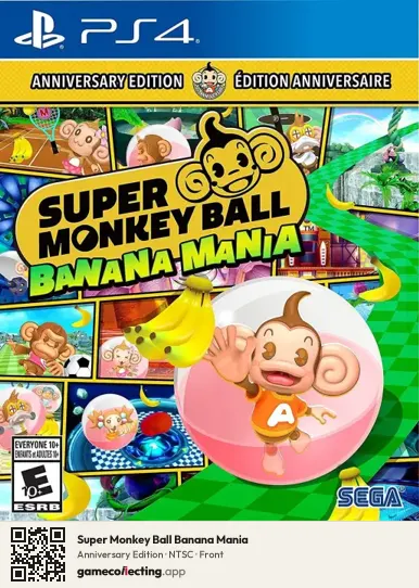 Super Monkey Ball Banana Mania PlayStation 4, NTSC box front