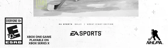 NHL 21, the ESRB box on its front