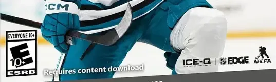 NHL 27, the ESRB box on its front