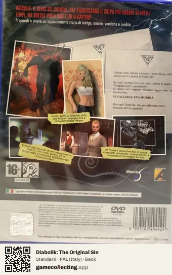 Diabolik: The Original Sin PlayStation 2, Italy box back