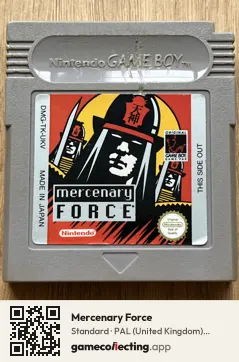 Mercenary Force Game Boy, PAL cartridge label