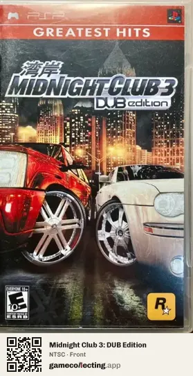 Midnight Club 3: DUB Edition PlayStation Portable, NTSC box front