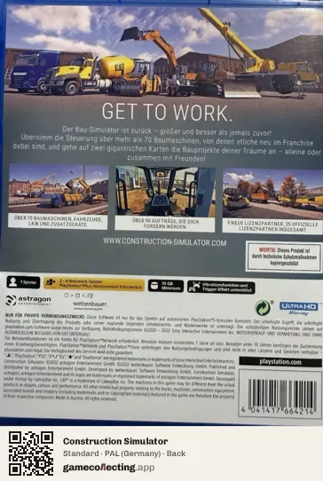 Construction Simulator PlayStation 5, Germany box back