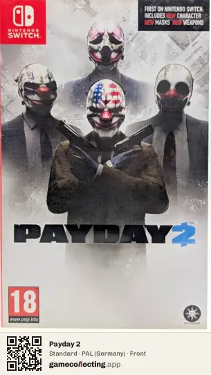 Payday 2 Nintendo Switch, Germany box front
