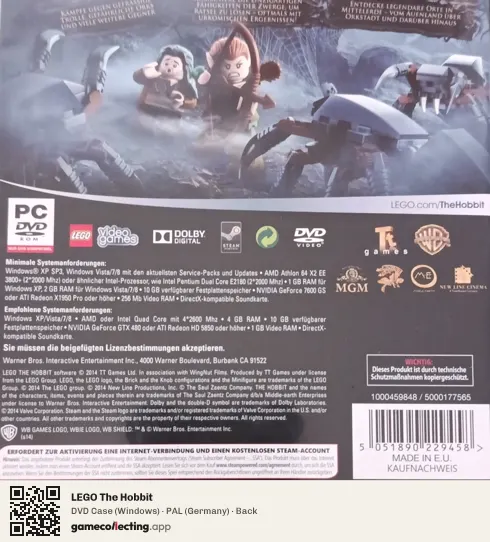 LEGO The Hobbit Computer, Germany box back