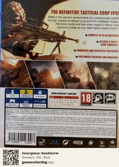 Insurgency: Sandstorm PlayStation 4, PAL box back