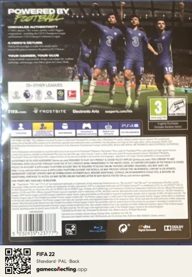 FIFA 22 PlayStation 4, PAL box back