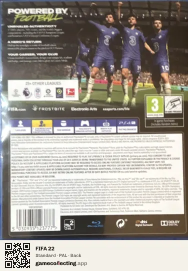 FIFA 22 PlayStation 4, PAL box back