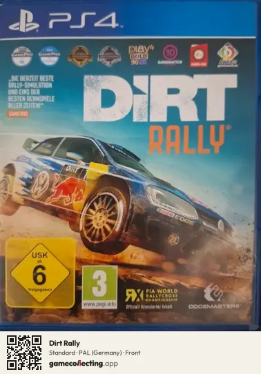 Dirt Rally PlayStation 4, Germany box front