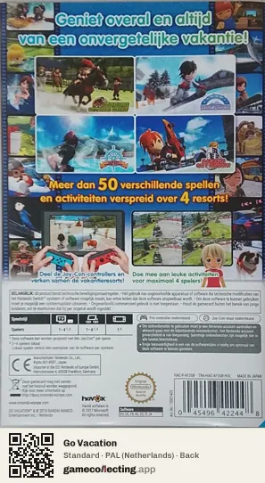 Go Vacation Nintendo Switch, Netherlands box back