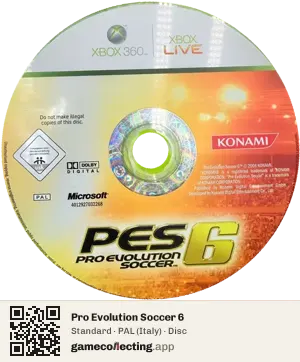 Pro Evolution Soccer 6 Xbox 360, PAL disc
