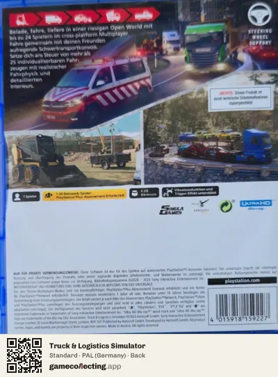 Truck & Logistics Simulator PlayStation 5, Germany box back