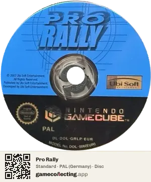 Pro Rally Nintendo GameCube, PAL disc