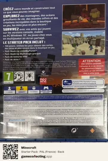 Minecraft PlayStation 4, France box back
