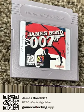 James Bond 007 Game Boy, NTSC cartridge label