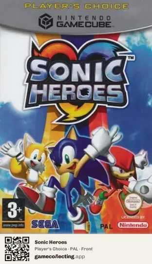 Sonic Heroes Nintendo GameCube, PAL box front