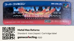Metal Max Returns Super Nintendo Entertainment System, Asia cartridge label
