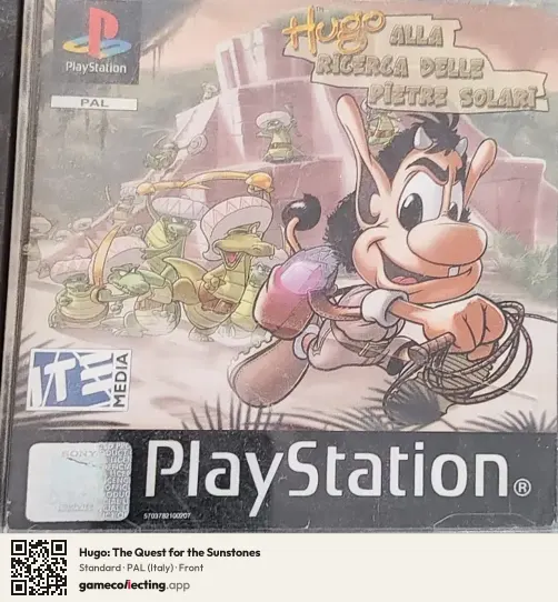 Hugo: The Quest for the Sunstones PlayStation, Italy box front