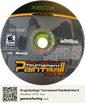 Greg Hastings' Tournament Paintball Max'd Xbox, NTSC disc